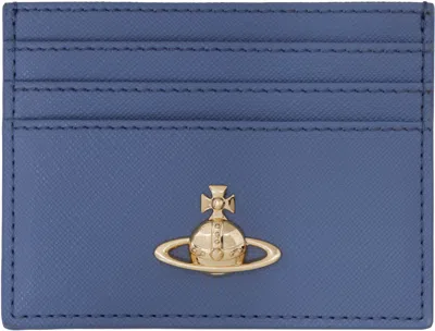 Vivienne Westwood Blue Flat Card Holder In Ss25-k401