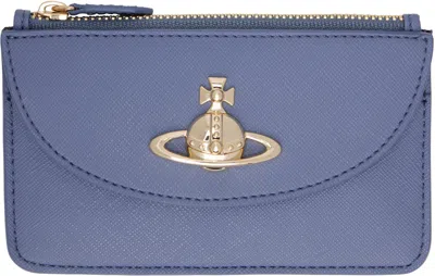 Vivienne Westwood Blue Half Moon Card Holder In Ss25-k401