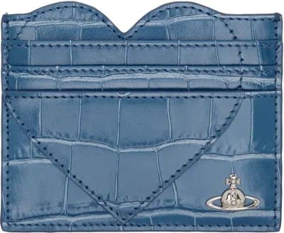 Vivienne Westwood Blue Heart Card Holder In Red