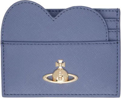 Vivienne Westwood Blue Heart Card Holder In Ss25-k401