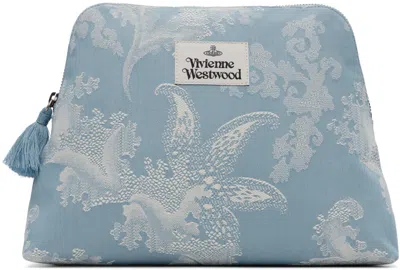 Vivienne Westwood Blue Jacquard Large Wash Clutch