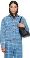 Vivienne Westwood Marlene Jacket Laser Denim Vw-grid-blue Xl Men In Ss25-k306
