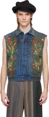 Vivienne Westwood Marlene Jeansweste Mit Farbklecks-print In Ss25-o305