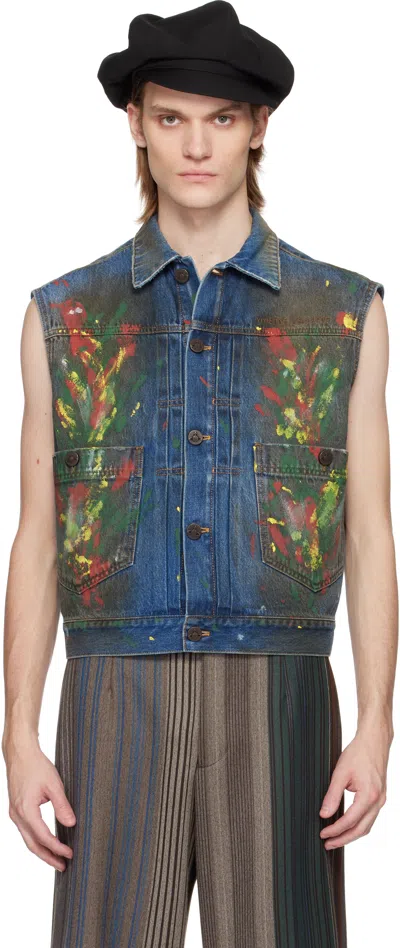 VIVIENNE WESTWOOD BLUE MARLENE DENIM VEST