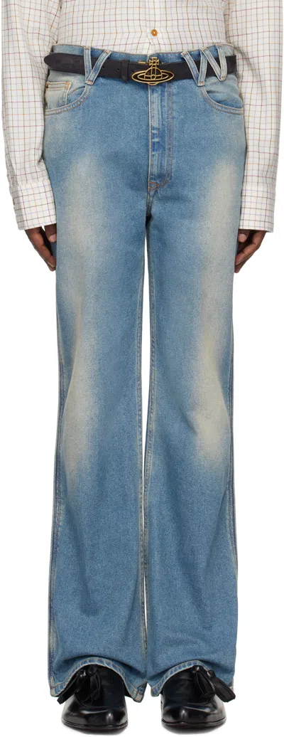 Vivienne Westwood Blue Ray 5 Pocket Jeans In Denim