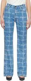 Vivienne Westwood Ray 5 Pocket Jeans Laser Denim Vw-grid-blue 31 Women In K306 Vw Grid/blue