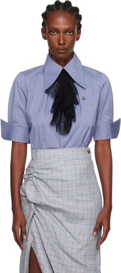 Vivienne Westwood Short Sleeve Violin Shirt In Blue