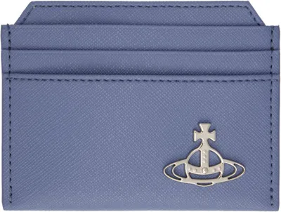 Vivienne Westwood Blue Slim Card Holder In K404 Blue