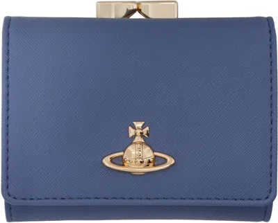 Vivienne Westwood Blue Small Frame Wallet In Ss25-k401