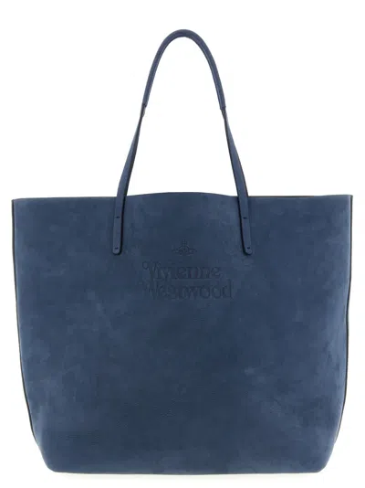 Vivienne Westwood Blue Studio Shopping Bag
