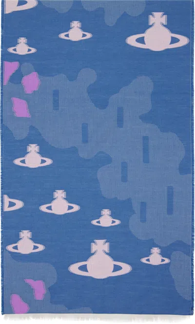 Vivienne Westwood Rectangular Scarf In Blue