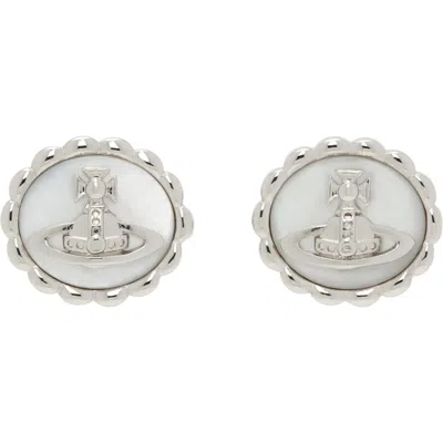 Vivienne Westwood Bluma Earrings In P122 Platinum / Whit