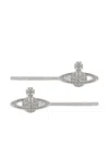 Vivienne Westwood Mini Bas Relief Bobby Pin Pair Silver Cubic Zirconia Unisex In Silver