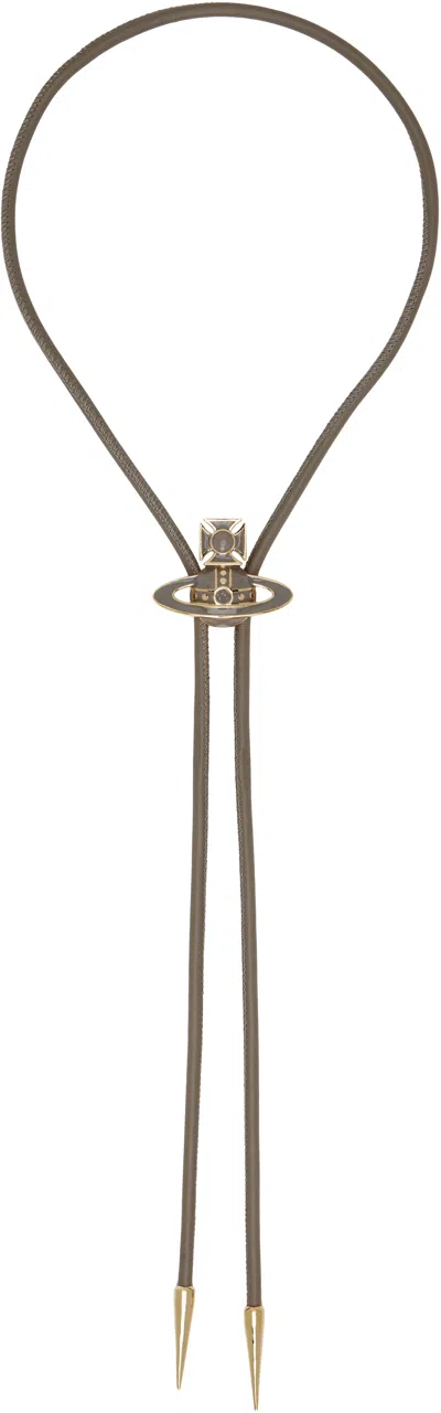 Vivienne Westwood Bolo Tie Necklace In Brown