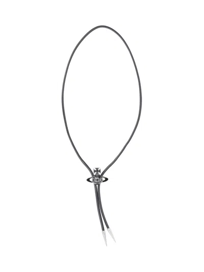 Vivienne Westwood Bolo Tie "orb" In Silver