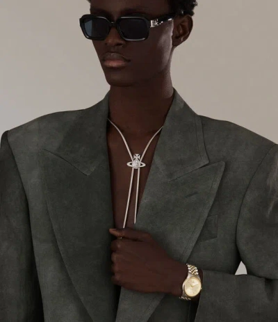 Vivienne Westwood Bolo Tie Silver Cubic Zirconia Unisex