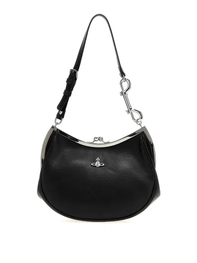Vivienne Westwood Charm Frame Purse Shoulder Bags Black