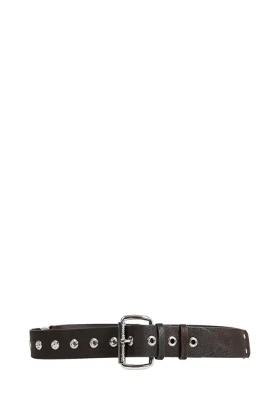Vivienne Westwood Eyelet-detail Leather Belt In Black
