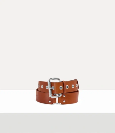 Vivienne Westwood Bondage Belt Shiny Veget Tanned Camel M/l Unisex In Brown