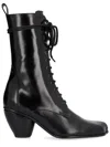 Vivienne Westwood Polished Leather Boots With Sculpted Block Heel In Black