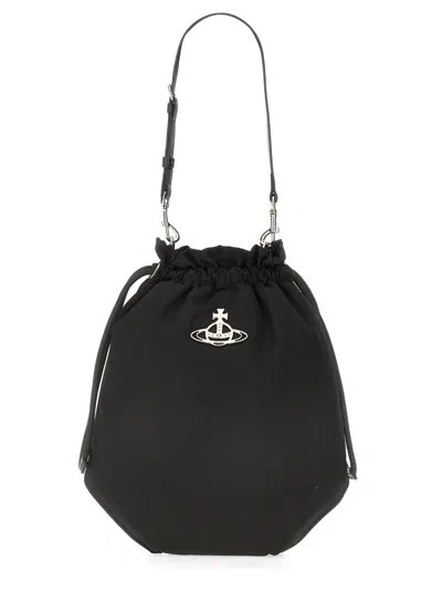 Vivienne Westwood Borsa A Spalla Con Logo In Black