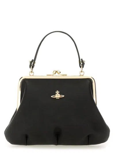 Vivienne Westwood Granny Frame Purse Hammered Effect Bags In Black
