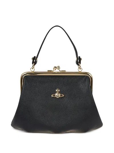Vivienne Westwood Borsa Granny Frame Finitura Saffiano In Nero