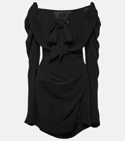 Vivienne Westwood Bow-detail Draped Minidress In Black