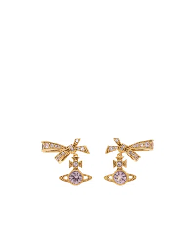 Vivienne Westwood Bow Earrings In Gold