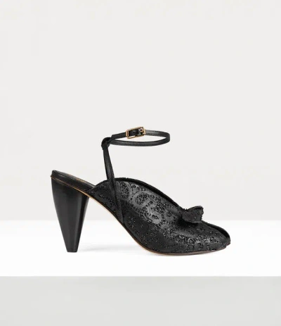 Vivienne Westwood Bow Peep Shoe Lacy Leather/leather Black 5-38 Women