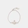 Vivienne Westwood Mini Bas Relief Chain Platinum Bracelet In Grey