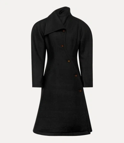 Vivienne Westwood Breeze Coat Melton Black 48 Women