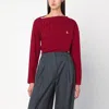 Vivienne Westwood Brick Red Asymmetrical Top With Orb Logo In Red