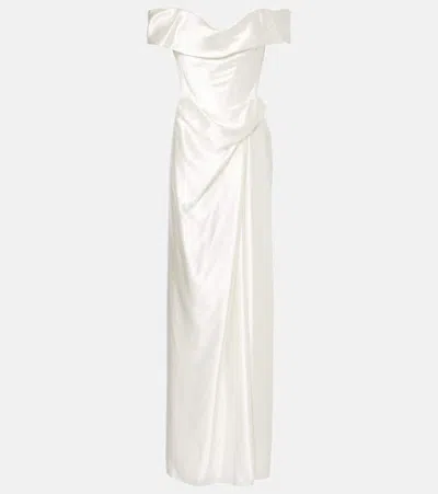 Vivienne Westwood Bridal Mabel Off-shoulder Silk Satin Gown In White
