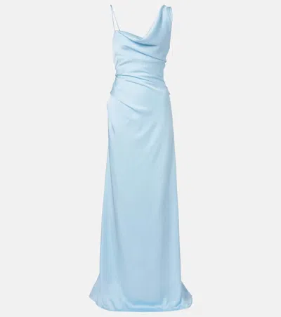 Vivienne Westwood Bridal Minerva Open-back Satin Gown In Blue