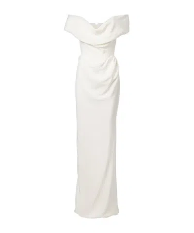 Vivienne Westwood Bridal Nova Cocotte Off-shoulder Silk Cady Gown In White