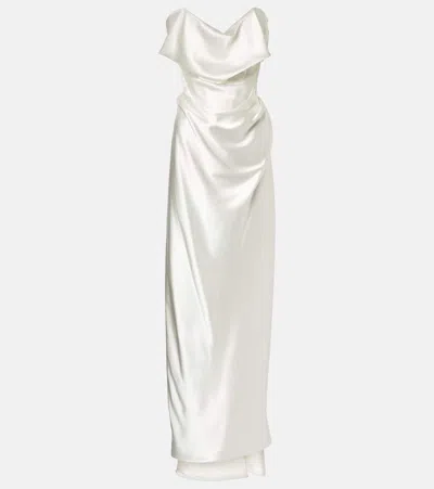 Vivienne Westwood Bridal Robe Nova Cocotte Aus Seide In Weiss