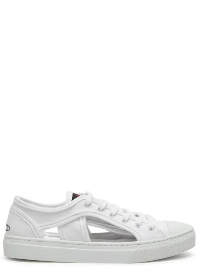 Vivienne Westwood Brighton Cut-out Canvas Sneakers In White