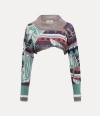 Vivienne Westwood Broken Fair Isle Cropped Top Linen Wool Blend L Women