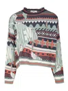 Vivienne Westwood Broken Fair Isle Jumper Linen Wool Blend M/l Unisex In Multi