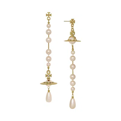 Pre-owned Vivienne Westwood Broken Pearl Earrings 'gold/pearl/multicolor' | Women's Size Onesize