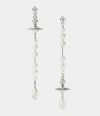 Vivienne Westwood Broken Pearl Earrings In Silver
