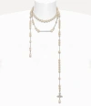 Vivienne Westwood Broken Pearl Necklace Silver Swarovski Crystals / Pearls Women In Silver
