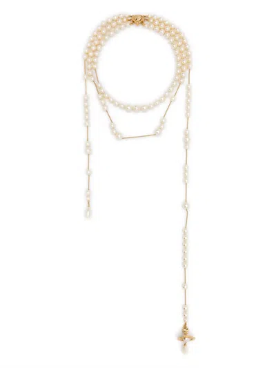 Vivienne Westwood Broken Pearl Necklace In White
