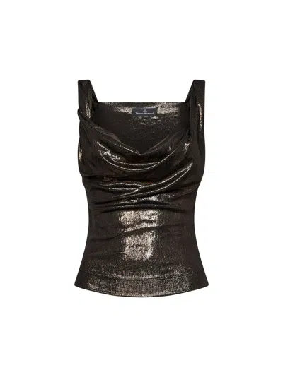 Vivienne Westwood Bronze Metallic Jersey Anna Top