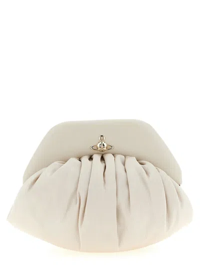 Vivienne Westwood Brooke Clutch Beige In White