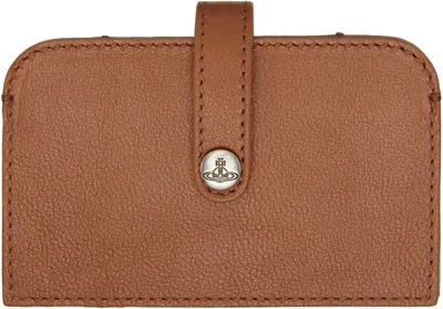 Vivienne Westwood Brown Accordion Card Holder In Black