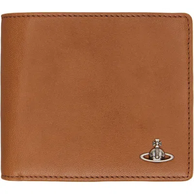 Vivienne Westwood Brown Coin Pocket Man Wallet In Burgundy