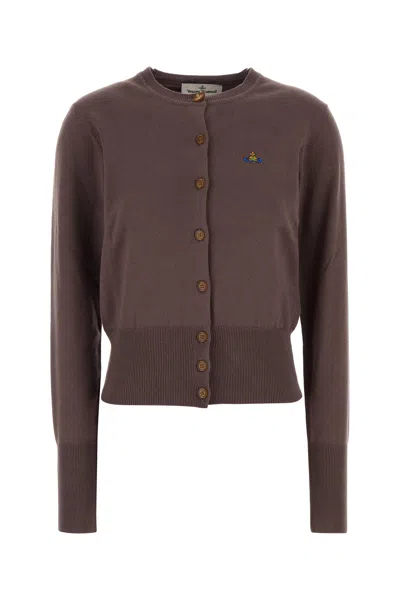 VIVIENNE WESTWOOD VIVIENNE WESTWOOD BROWN COTTON BLEND BEA CARDIGAN
