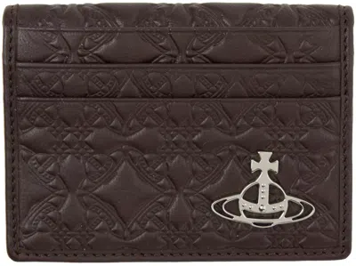 Vivienne Westwood Brown Embossed Card Holder In Aw24-d408